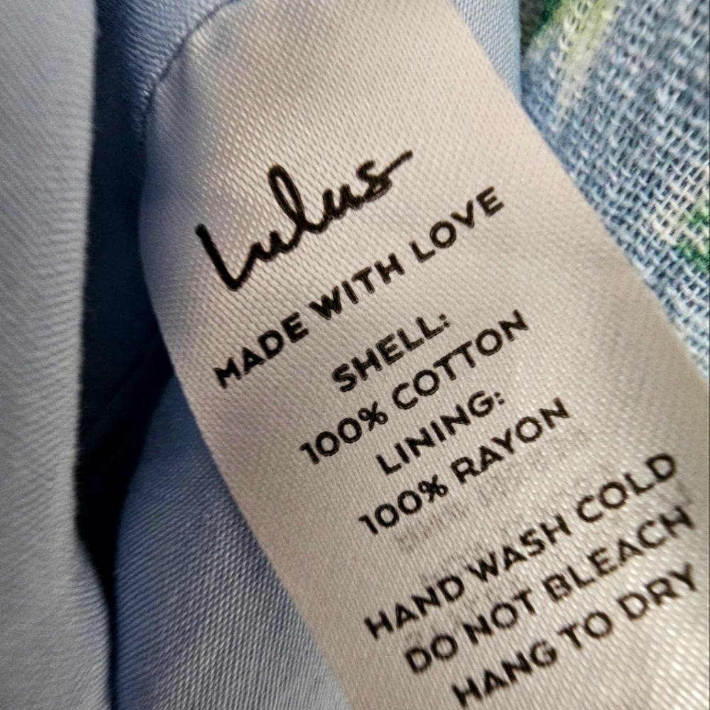 Lulu's Bliss Abound Bliss Baby Blue w/Purple Roses Ruffle Tiered Midi Dress - Picture 13 of 15